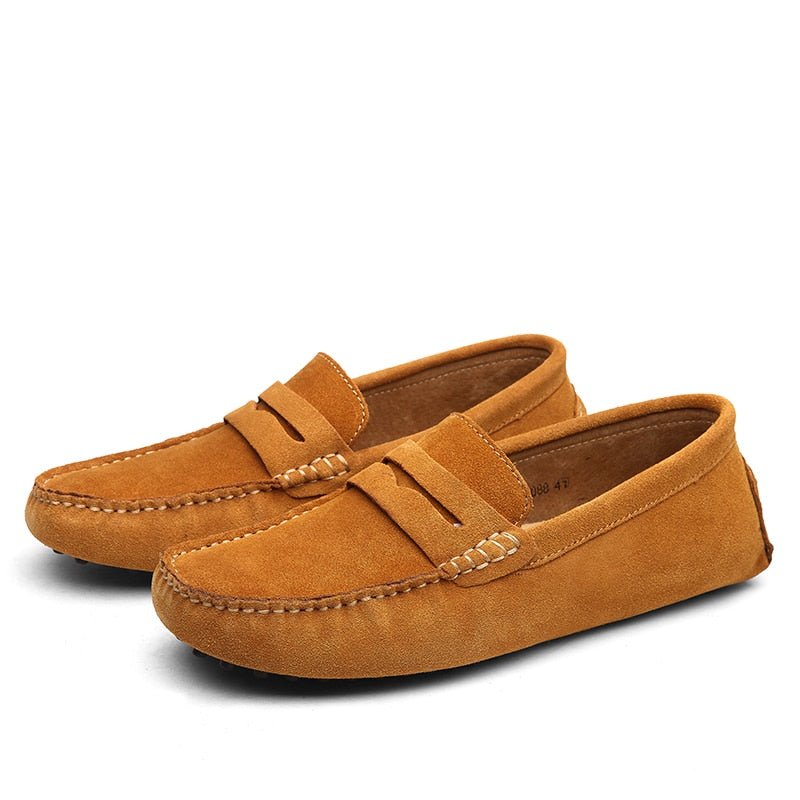 Maarten - Casual suède loafers met penny strap voor heren Angle