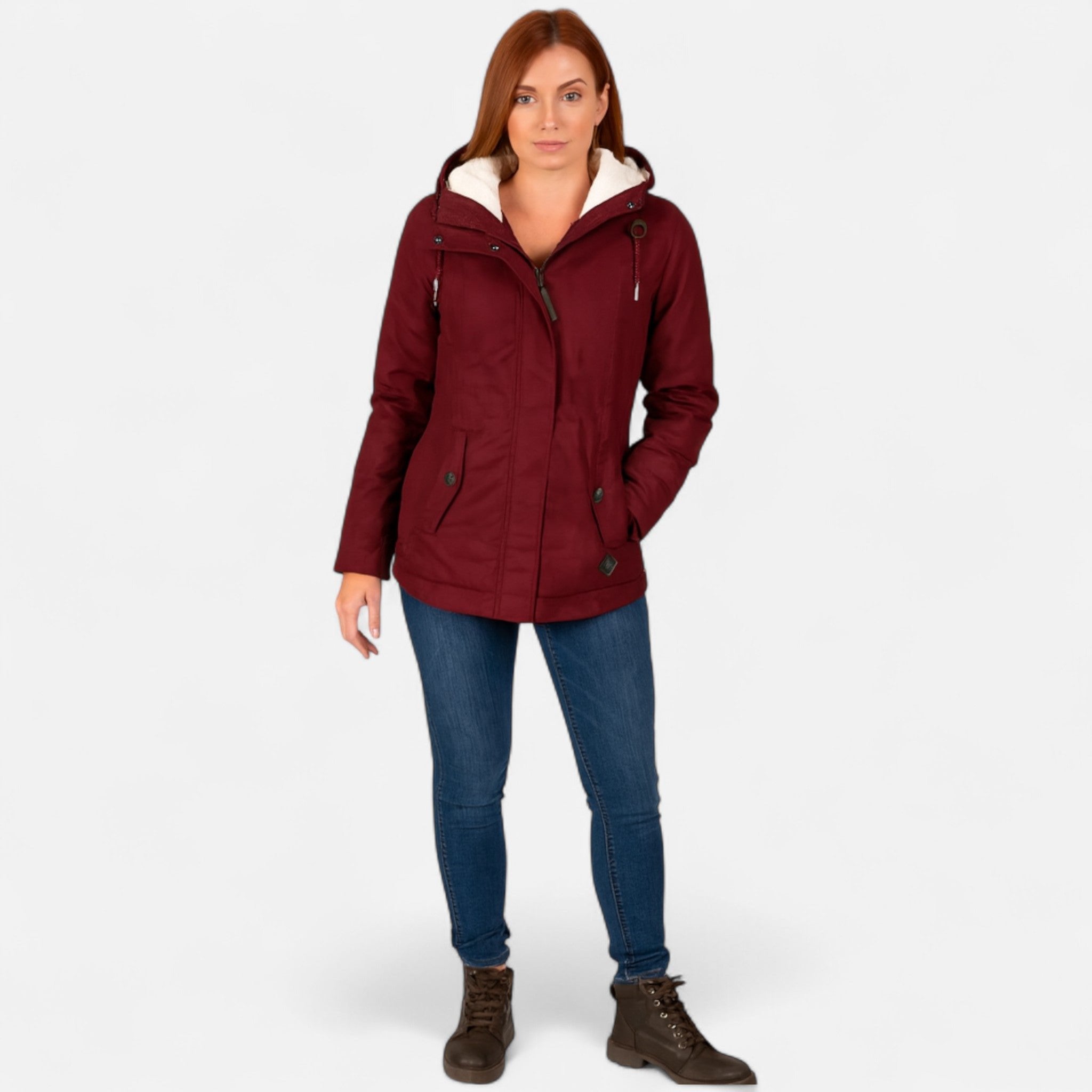 Maren - Warme gevoerde winterjas voor dames Front