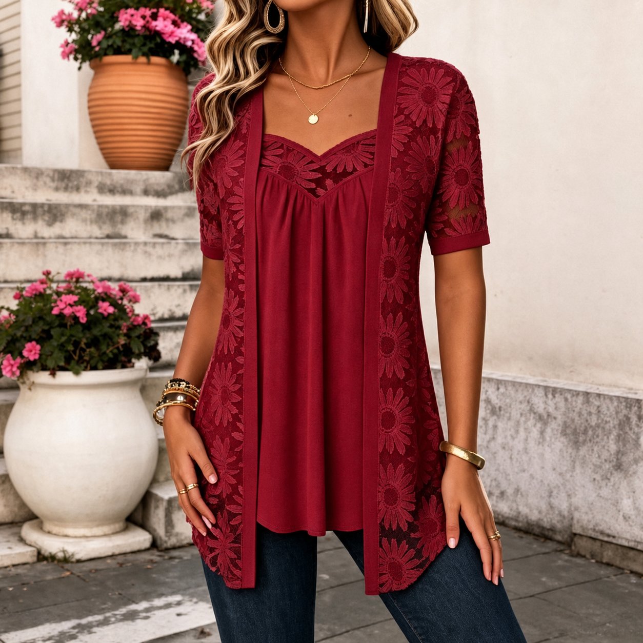 Maud - Elegante kanten blouse voor dames Alternate