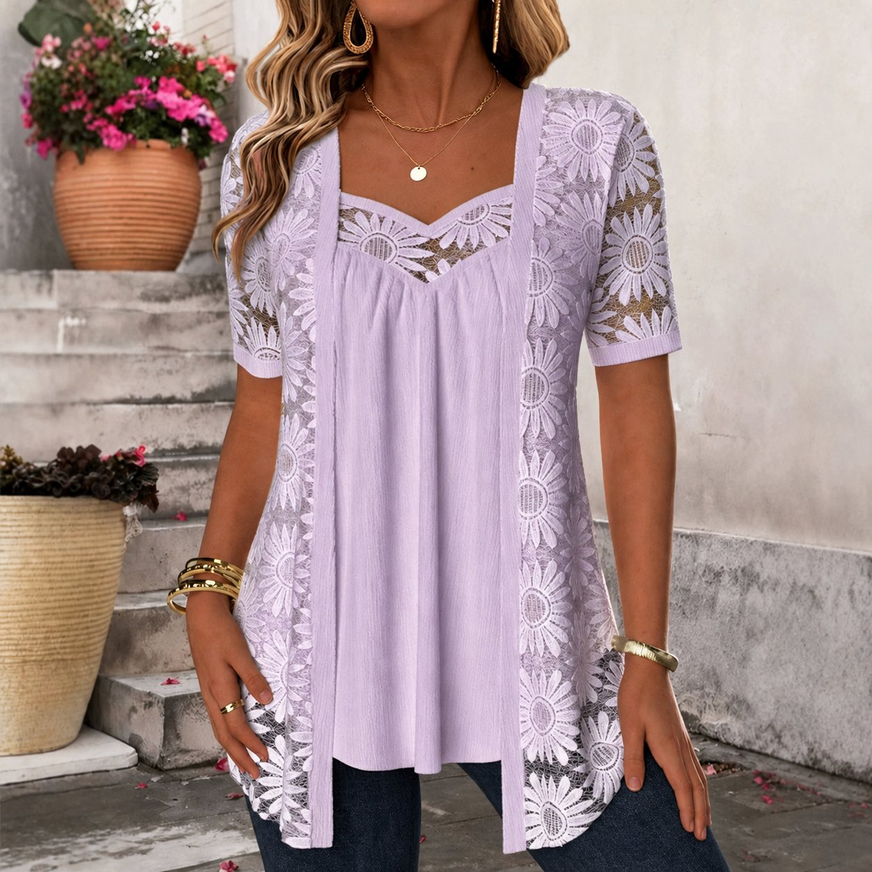 Maud - Elegante kanten blouse voor dames View 11