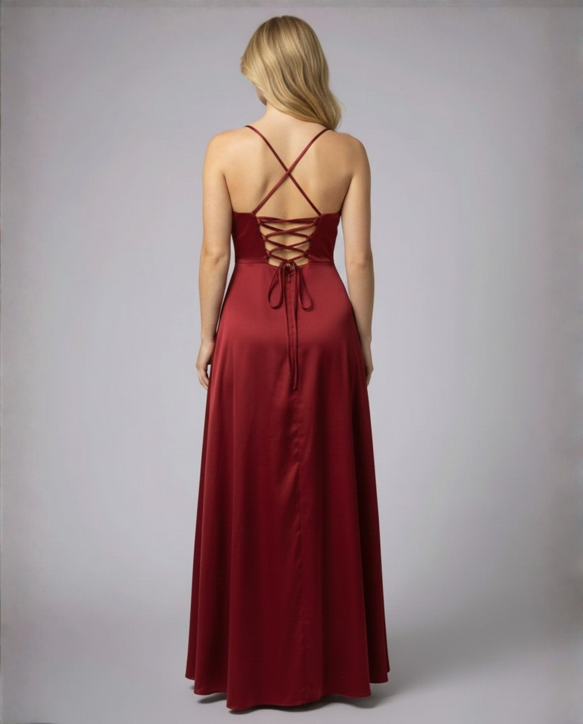 Merel - Elegante maxi jurk met beenopennis voor dames Front