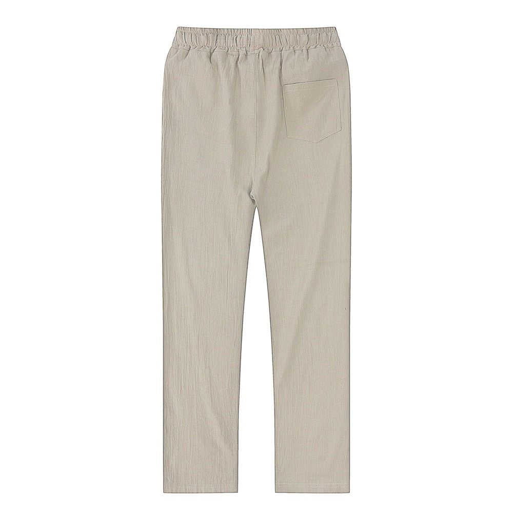 Rens - Luchtige linnen pantalon met elastische taille voor heren Angle