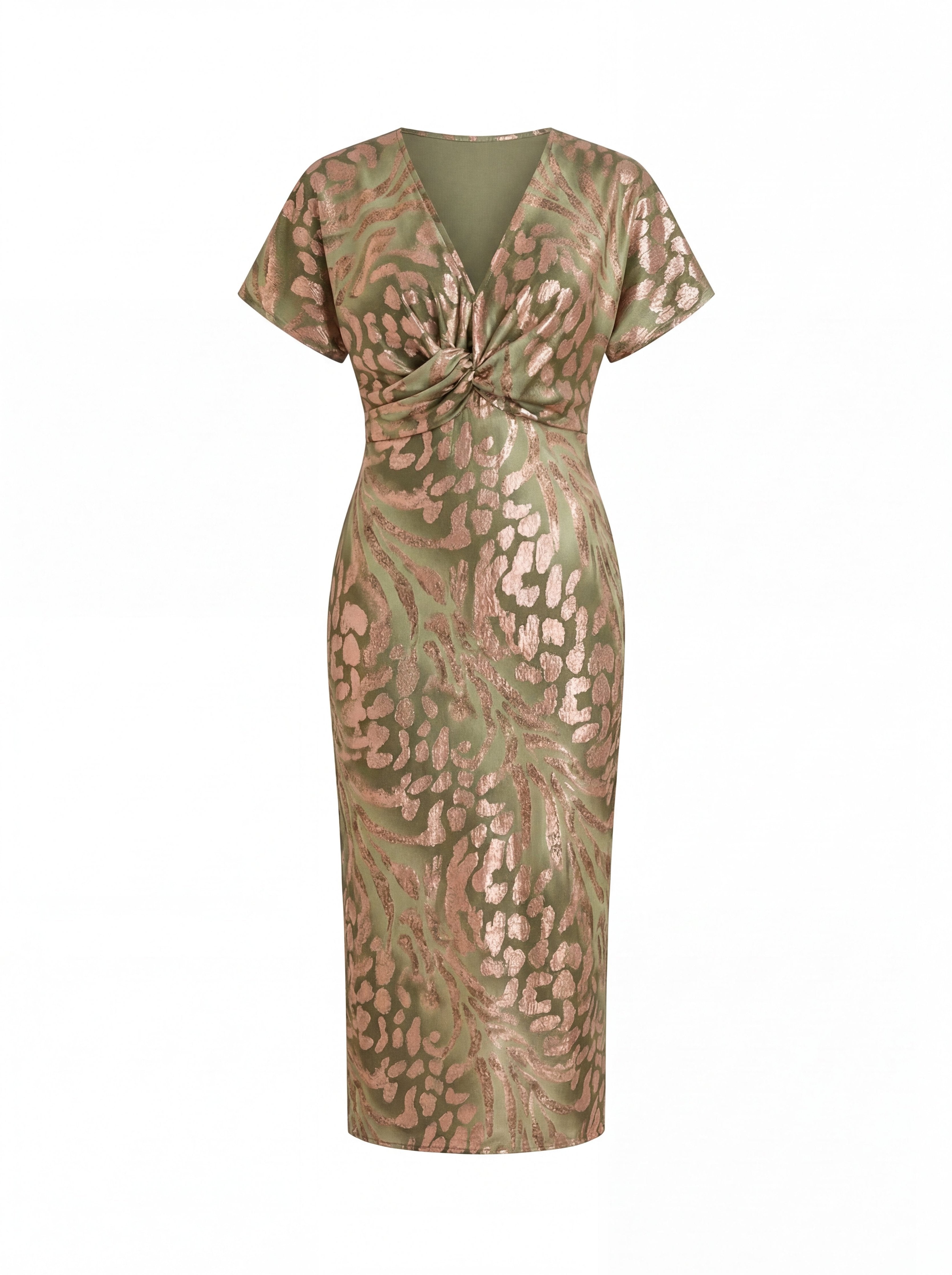 Robin - Elegante midi jurk met wikkelknoop voor dames