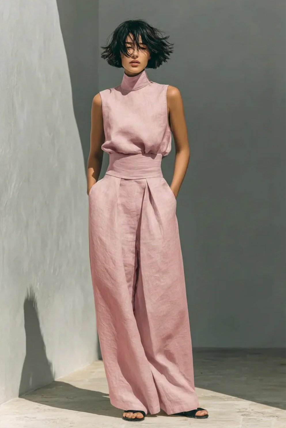 Sanne - Elegante wide leg set voor dames Front