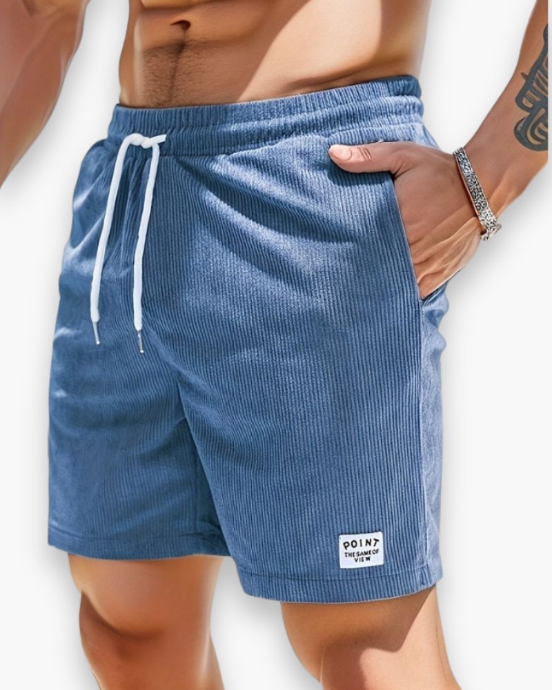 Stef - Casual ribcord herenshorts met zakken Close Up