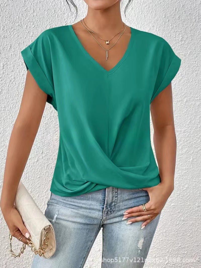 Tessa - Elegante t-shirt met v-hals en twist zoom voor dames Alternate