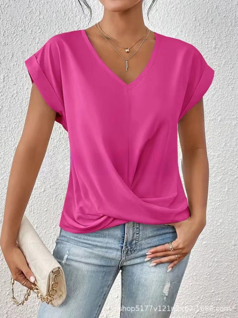 Tessa - Elegante t-shirt met v-hals en twist zoom voor dames View 16