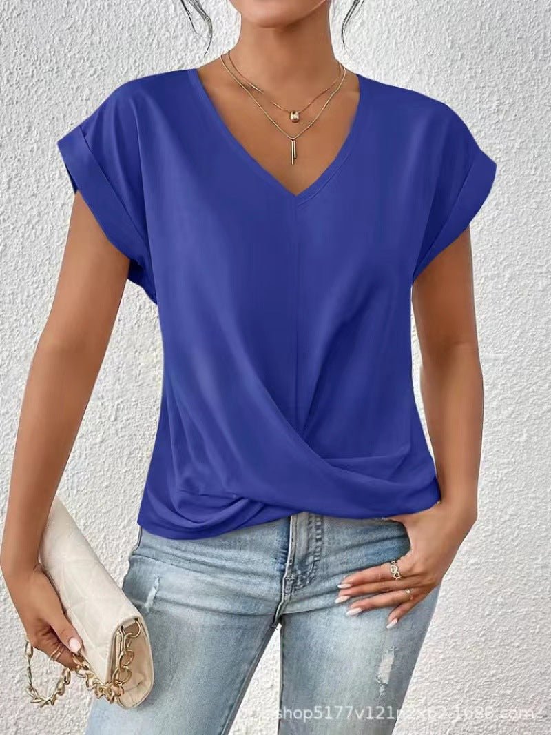 Tessa - Elegante t-shirt met v-hals en twist zoom voor dames View 18
