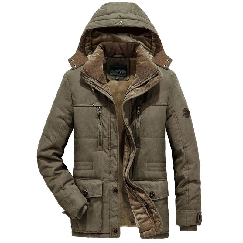 Teun - Warme fluwelen hoodie met capuchon voor heren Close Up