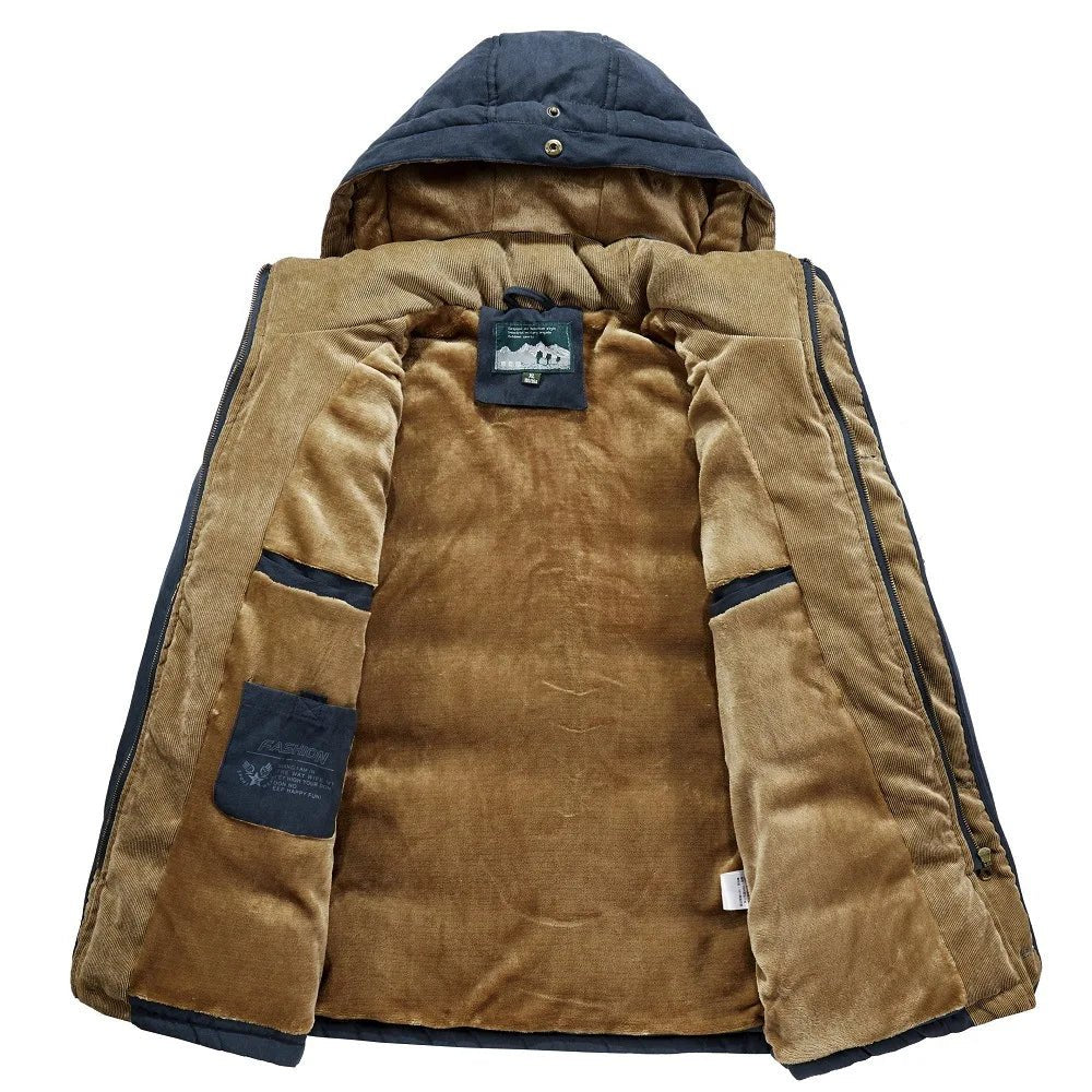Teun - Warme fluwelen hoodie met capuchon voor heren Detail