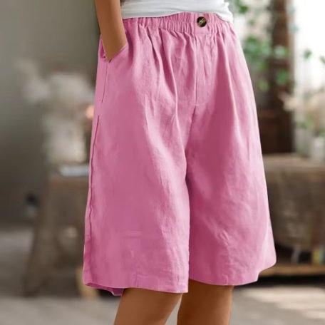 Vera - Wijde shorts met elastische taille voor dames Close Up