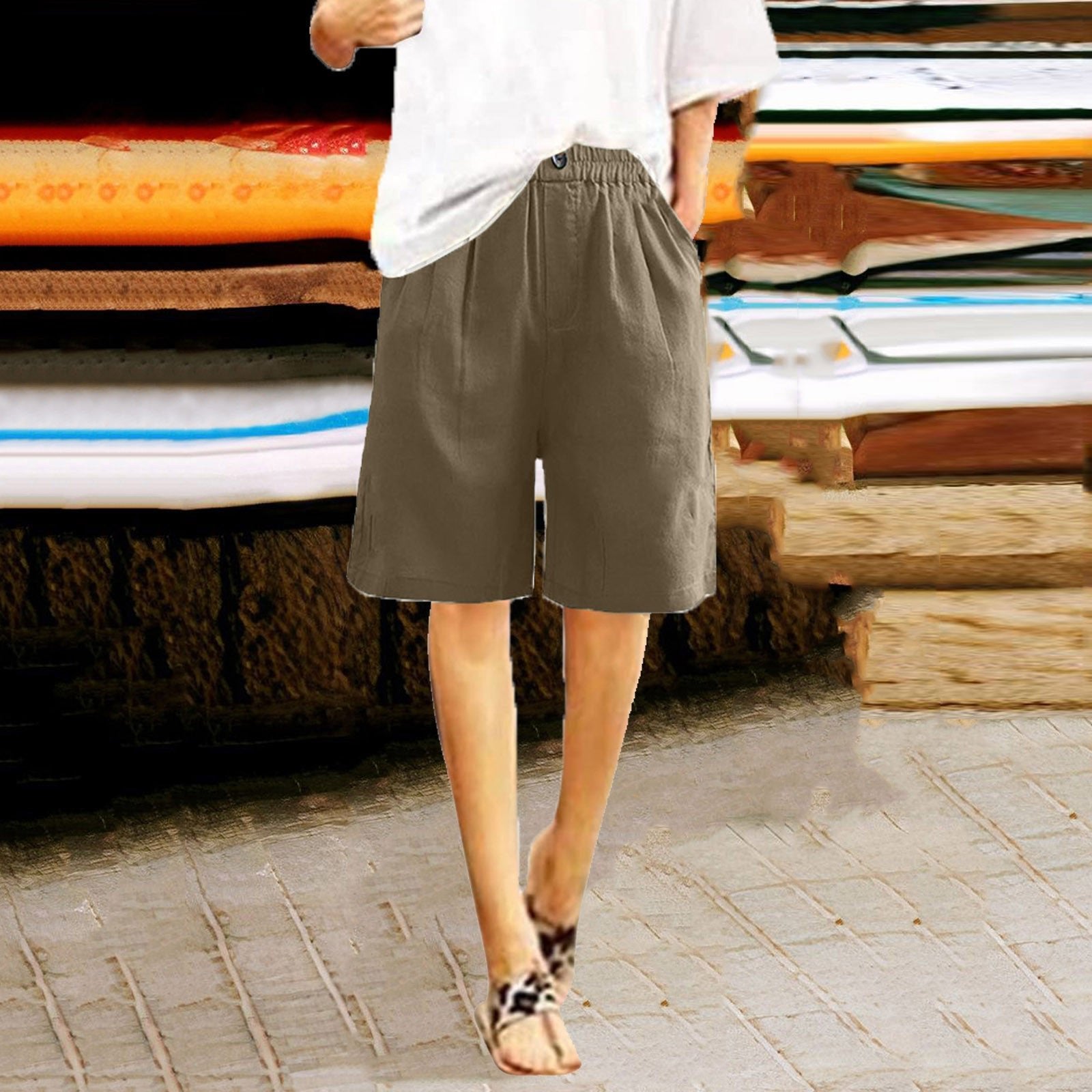 Vera - Wijde shorts met elastische taille voor dames View 15