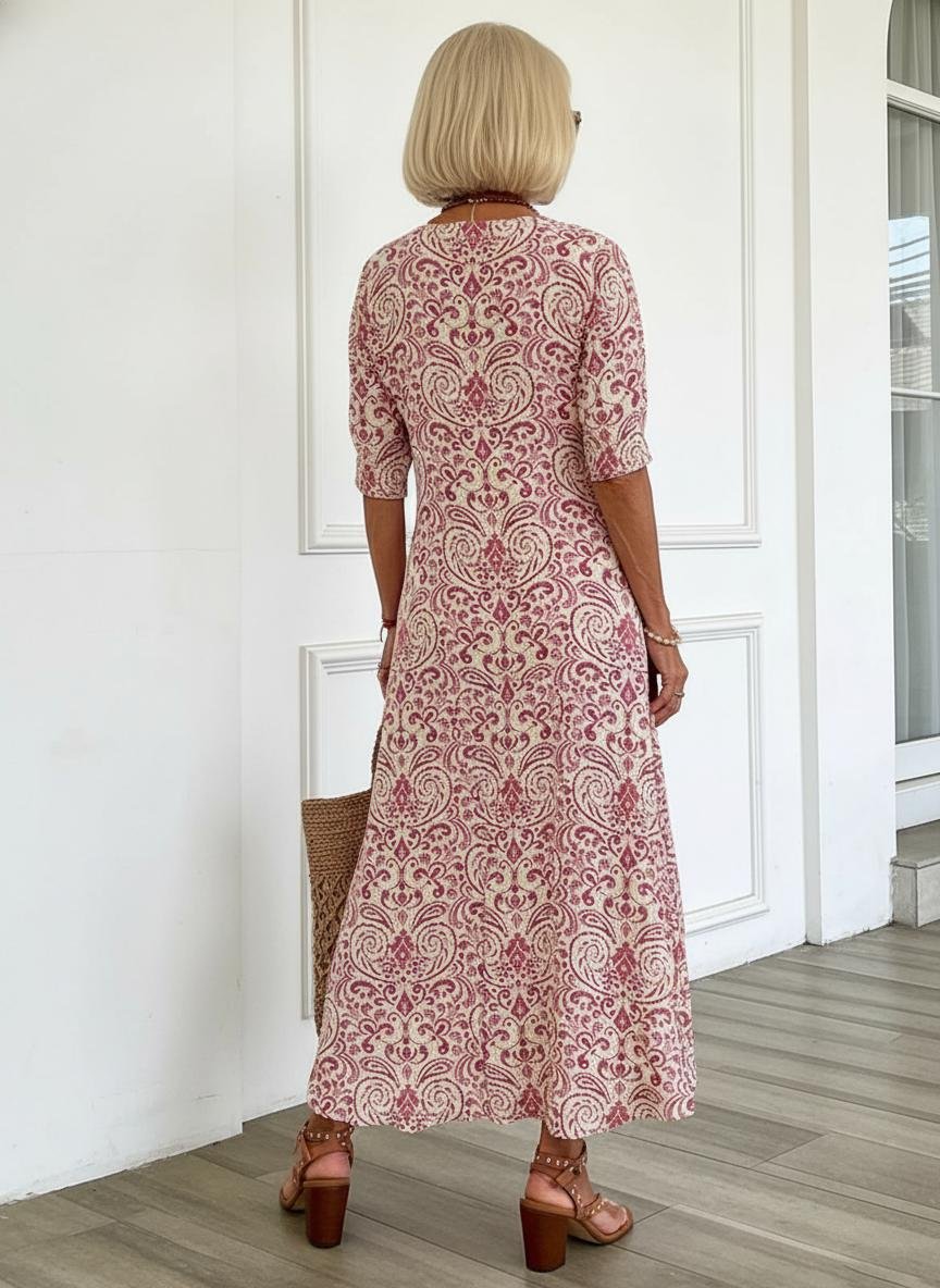 Vilja - Boho maxi jurk met paisleyprint voor dames Back