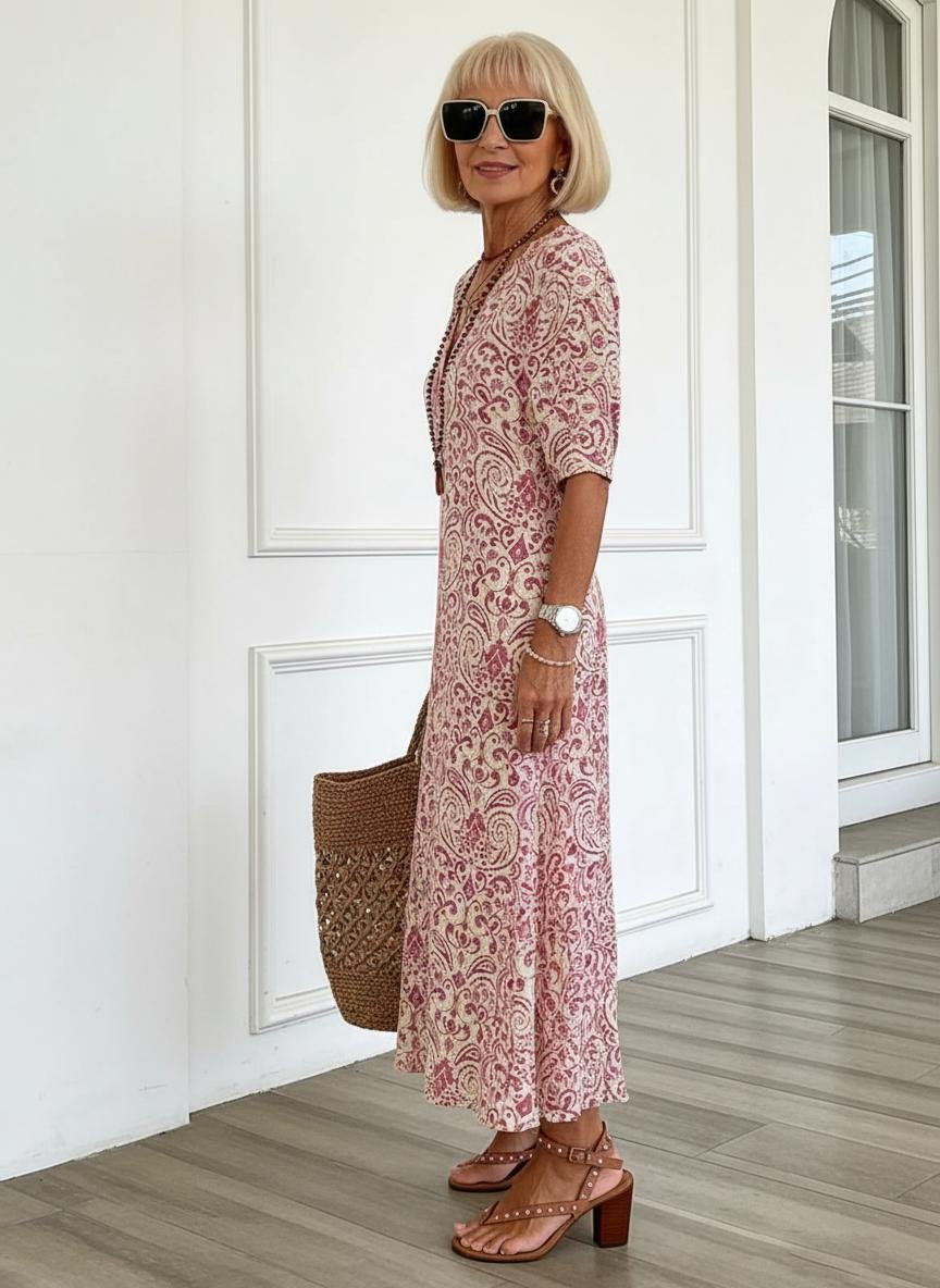 Vilja - Boho maxi jurk met paisleyprint voor dames Side