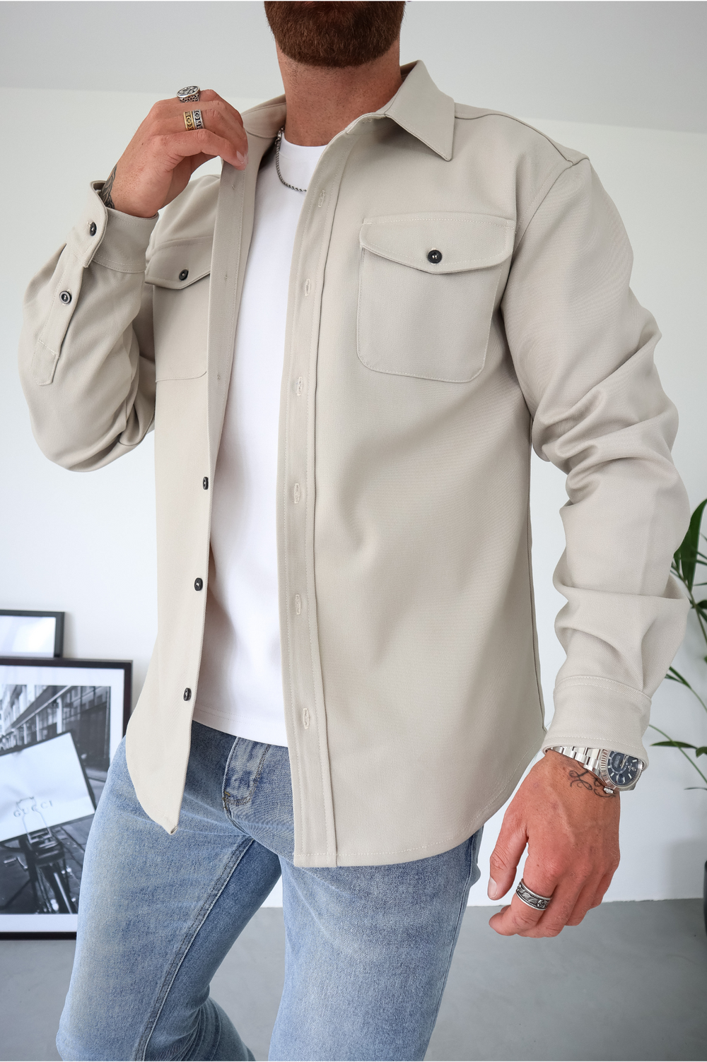 Giel - Casual overshirt met capuchon voor heren