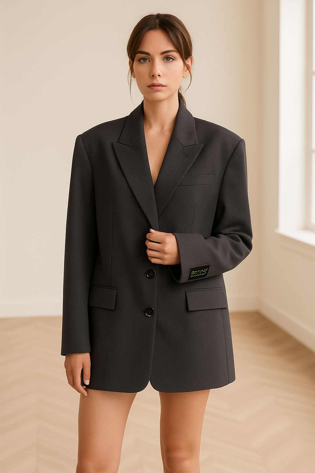 Lieke - Oversized suède blazer met reverskraag voor dames