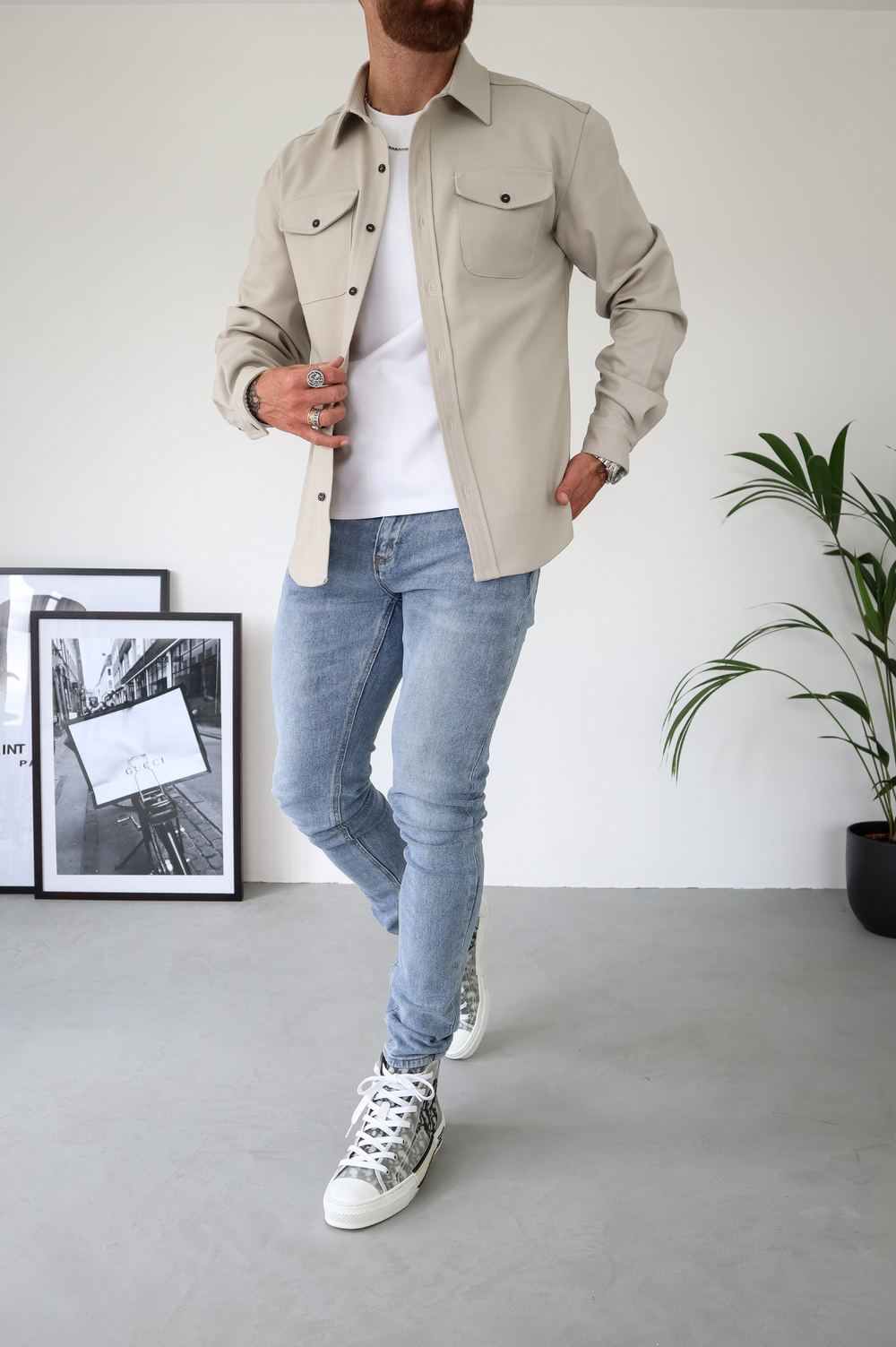 Giel - Casual overshirt met capuchon voor heren