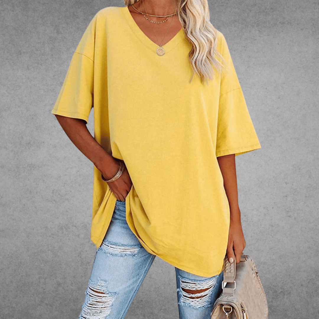 Lieke - Luchtige oversized t-shirt met V-hals voor dames
