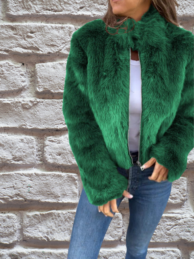 Lieke - Korte faux fur jas voor dames