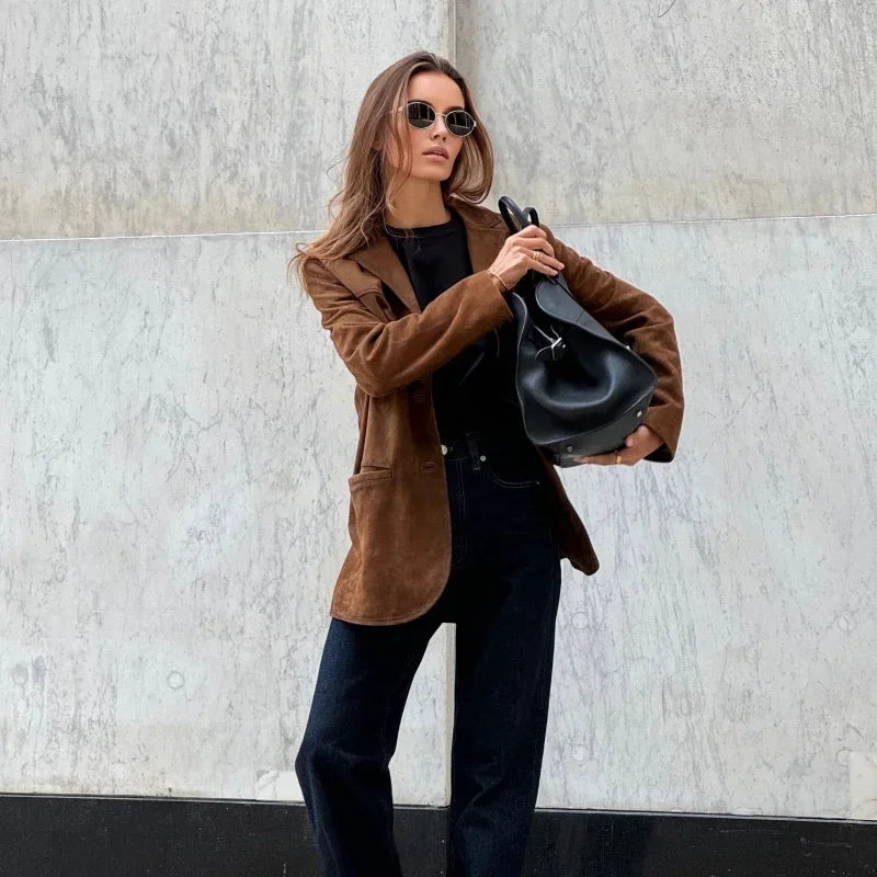 Lieke - Stijlvolle suède blazer voor dames