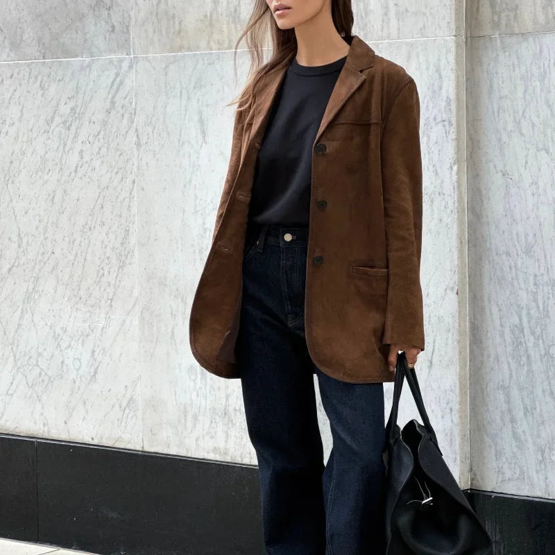 Lieke - Stijlvolle suède blazer voor dames