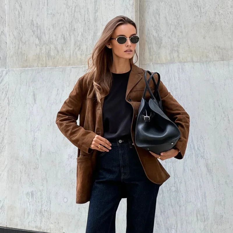 Lieke - Stijlvolle suède blazer voor dames