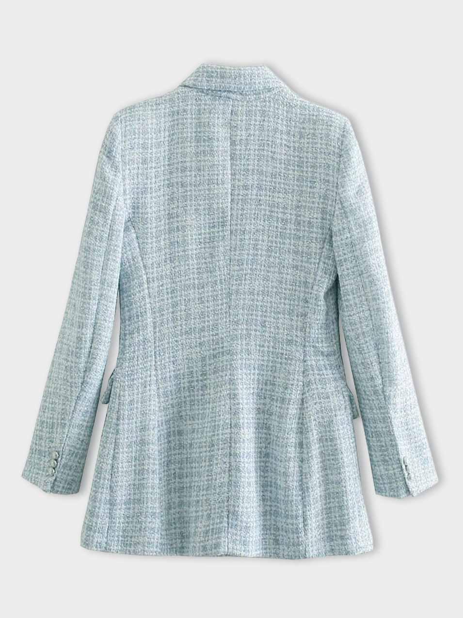 Lieke - Stijlvolle tweed damesblazer met dubbelrijige sluiting