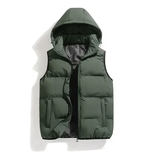 Ruben - Gewatteerde bodywarmer met capuchon voor heren