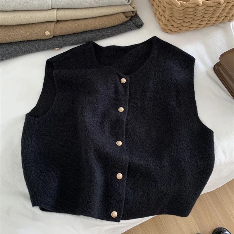 Fenna - Mouwloze gilet met knopen voor dames