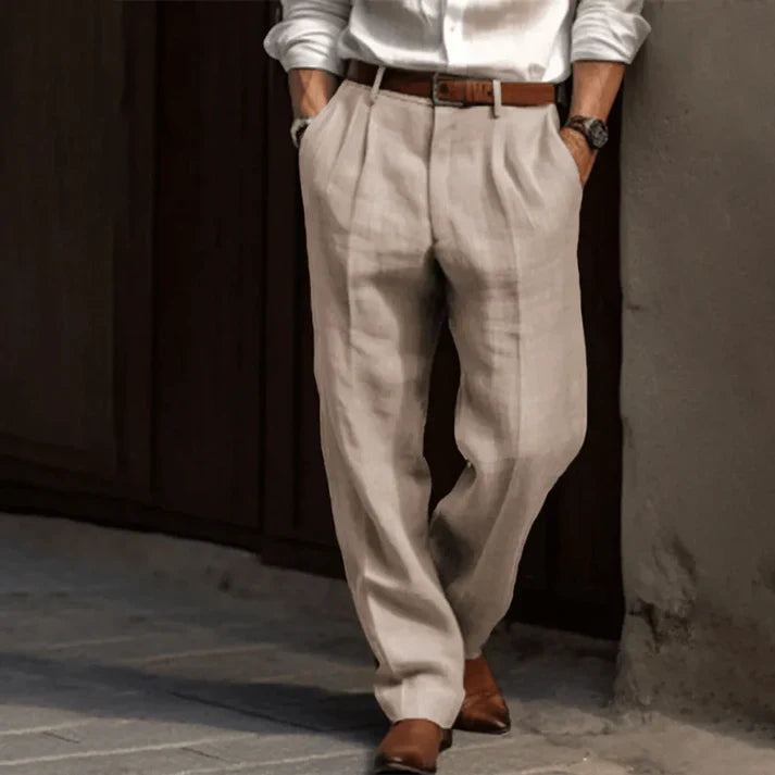 Floris - Klassieke vintage herenpantalon met plooien