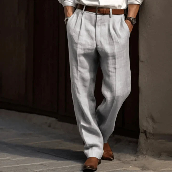 Floris - Klassieke vintage herenpantalon met plooien