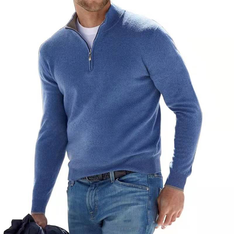 Bas - Gebreid quarterzip trui voor heren Detail