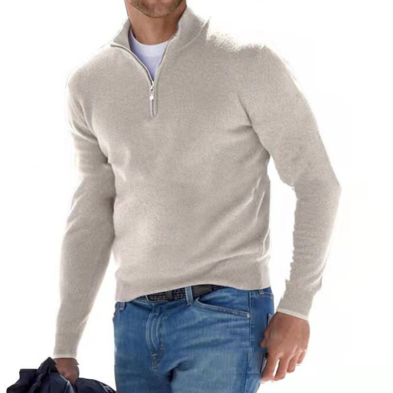 Bas - Gebreid quarterzip trui voor heren Hero