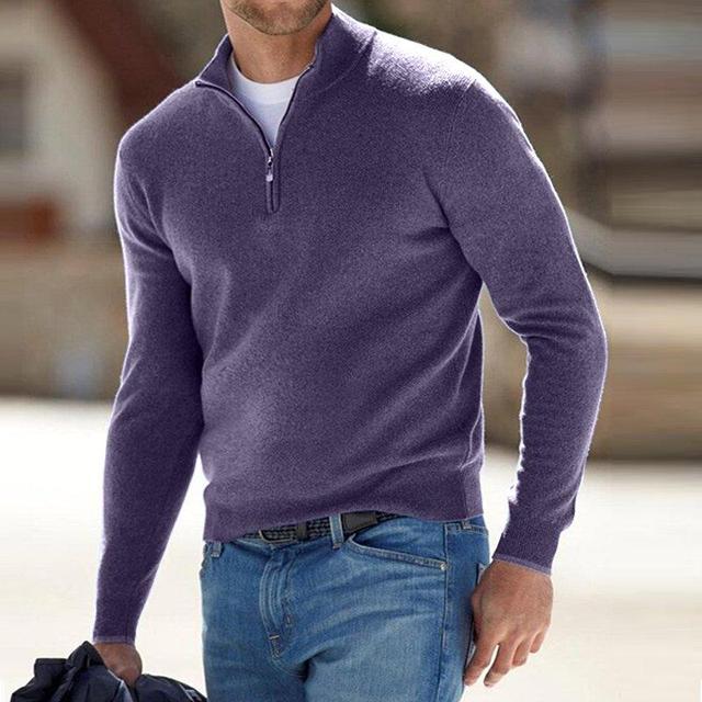 Fenna - Stijlvolle half-zip trui met opstaande kraag voor heren
