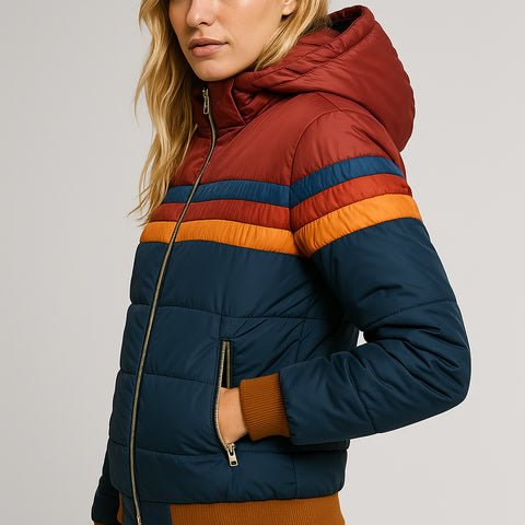 Bente - Lichte windbreaker met regenboogstrepen voor dames Side