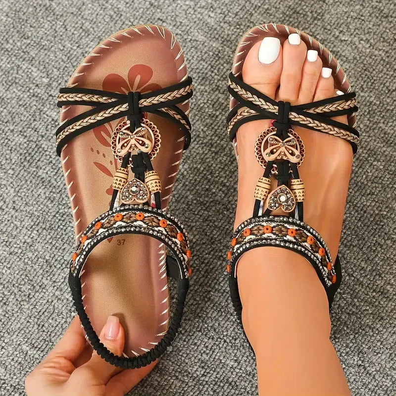 Fenna - Zomerse sandalen met sierbandjes voor dames