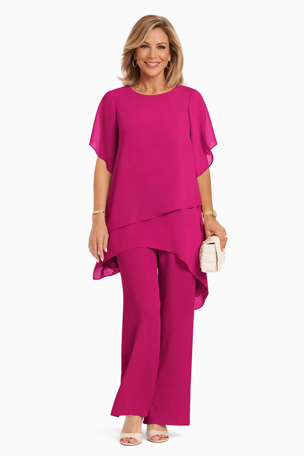 Evi - Elegante asymmetrische set voor dames Detail