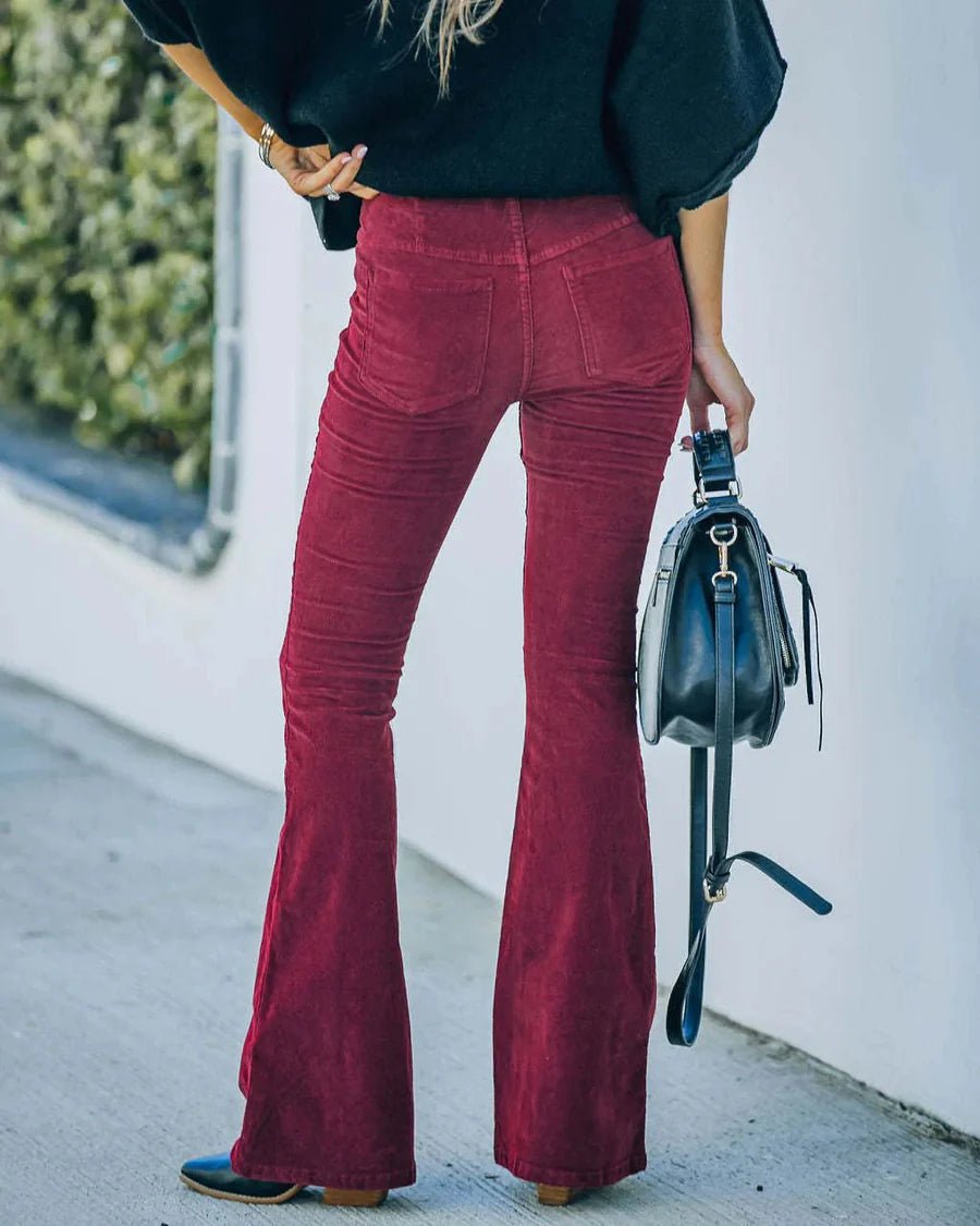 Evi - Elegante corduroy flare broek voor dames Back
