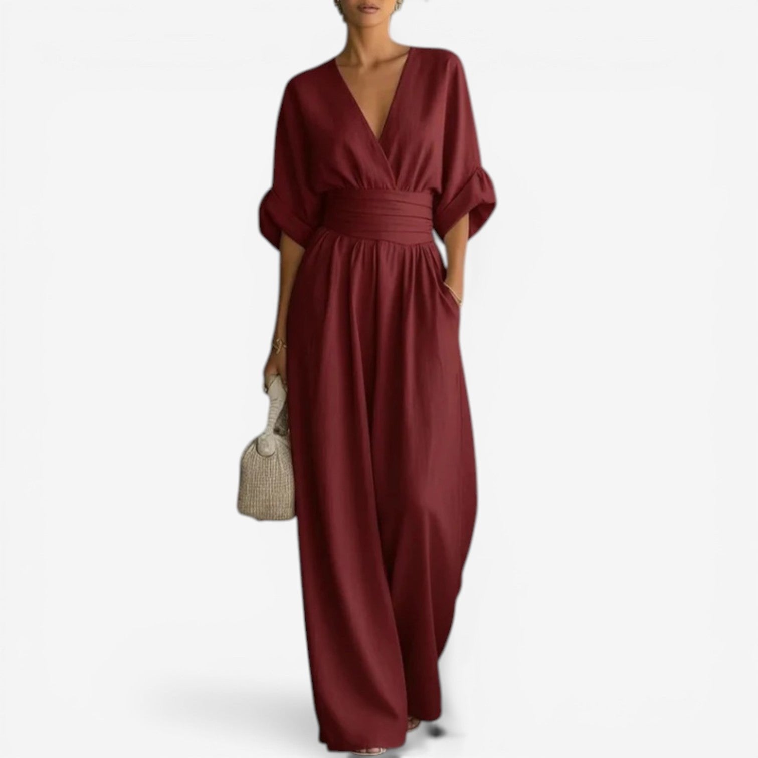 Femke - Elegante chique jumpsuit met brede taille voor dames Side
