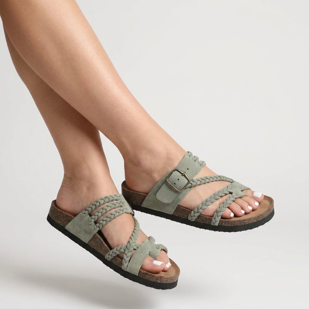 Femke - Gevlochten kurk sandalen voor dames Alternate