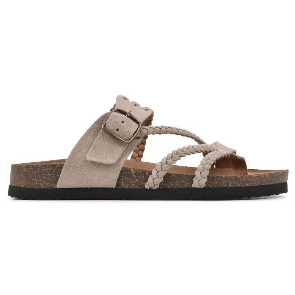 Femke - Gevlochten kurk sandalen voor dames Detail