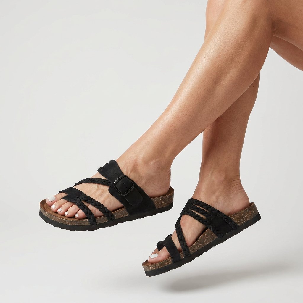 Femke - Gevlochten kurk sandalen voor dames View 12