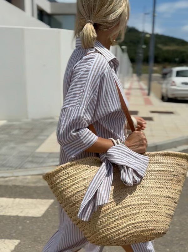 Fenna - Luchtige polo midi zomerjurk voor dames Front