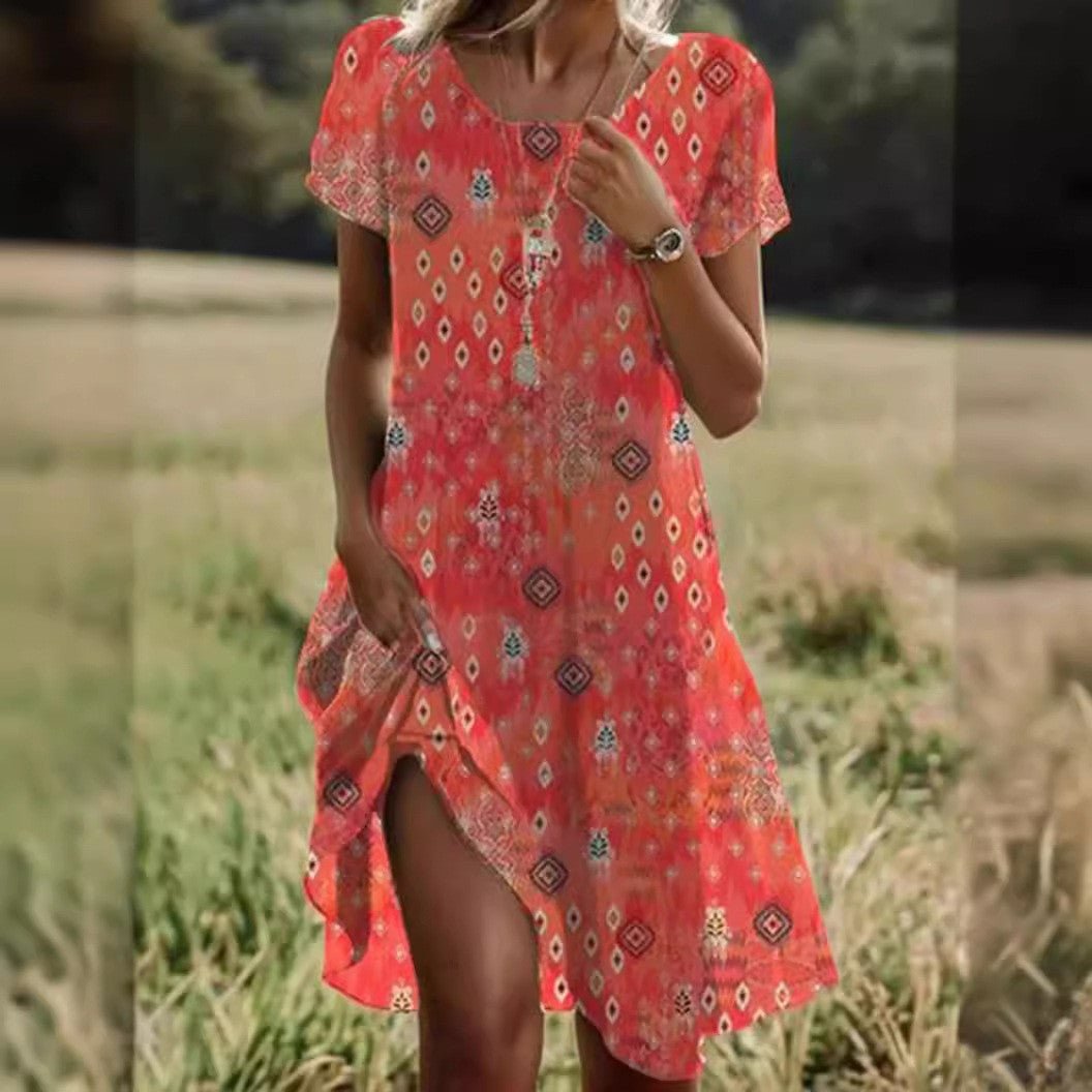 Fenna - Luchtige zomer midi jurk met ruches voor dames View 13