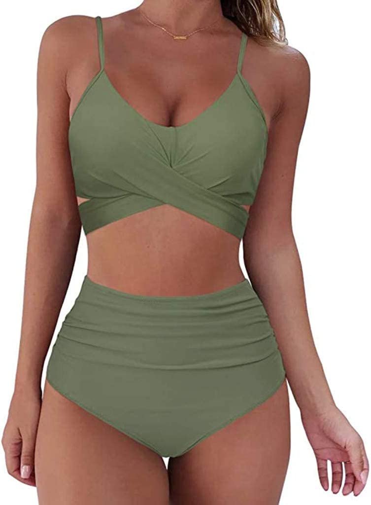 Fleur - Kleurrijke high waist damesbikini met crossover top View 14