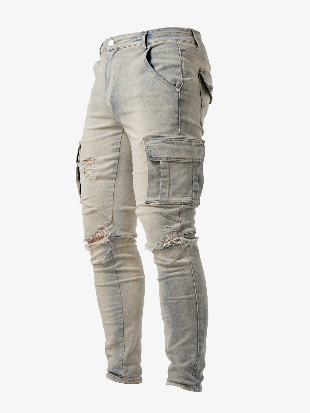 Giel - Slim fit cargo jeans voor heren