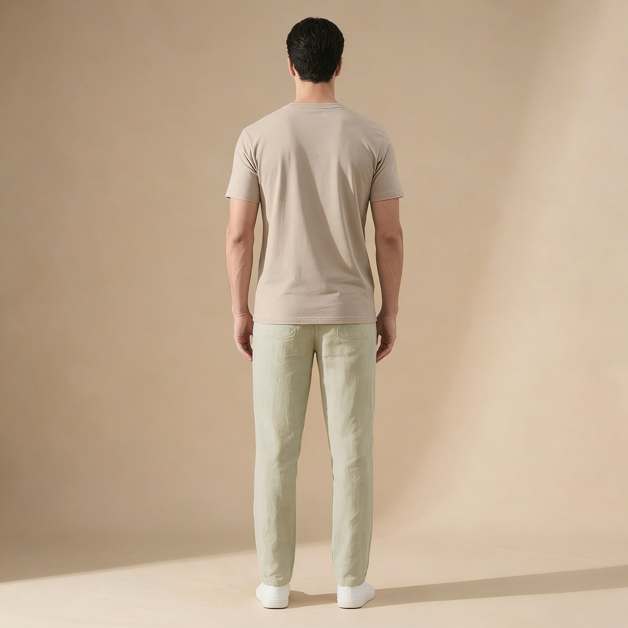 Giel - Luchtige linnen zomerbroek met elastische taille voor heren Detail