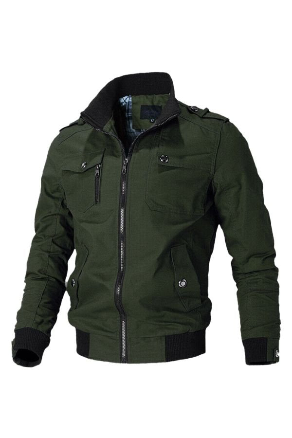 Giel - Vintage militaire bomberjack met epauletten voor heren Full