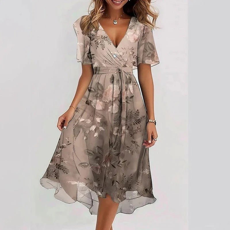 Hazel - Stralende elegante jurk met pofmouwen voor dames Back