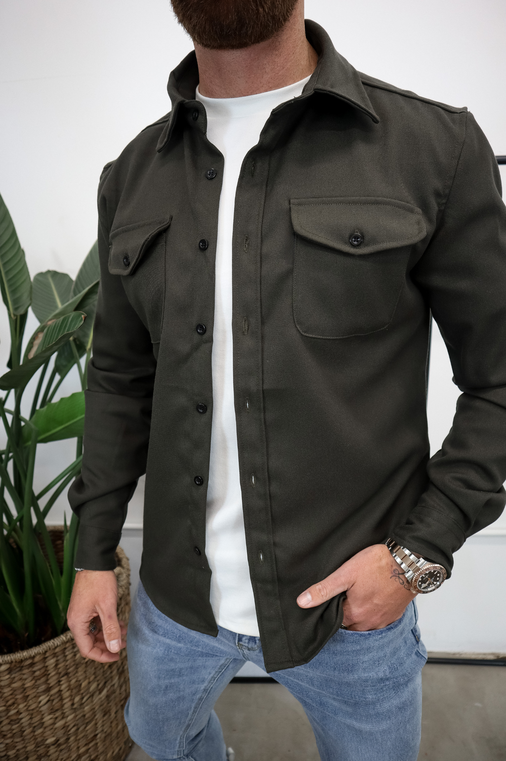 Giel - Casual overshirt met capuchon voor heren